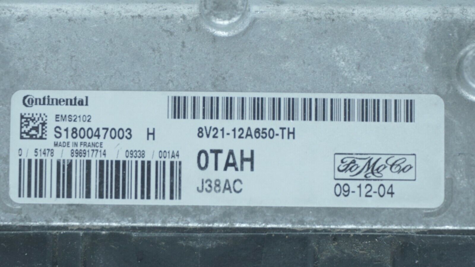 CENTRALITA ECU MOTOR FORD S180047003H 8V2112A650TH 8V21 12A650 TH J38AC - Imagen 3