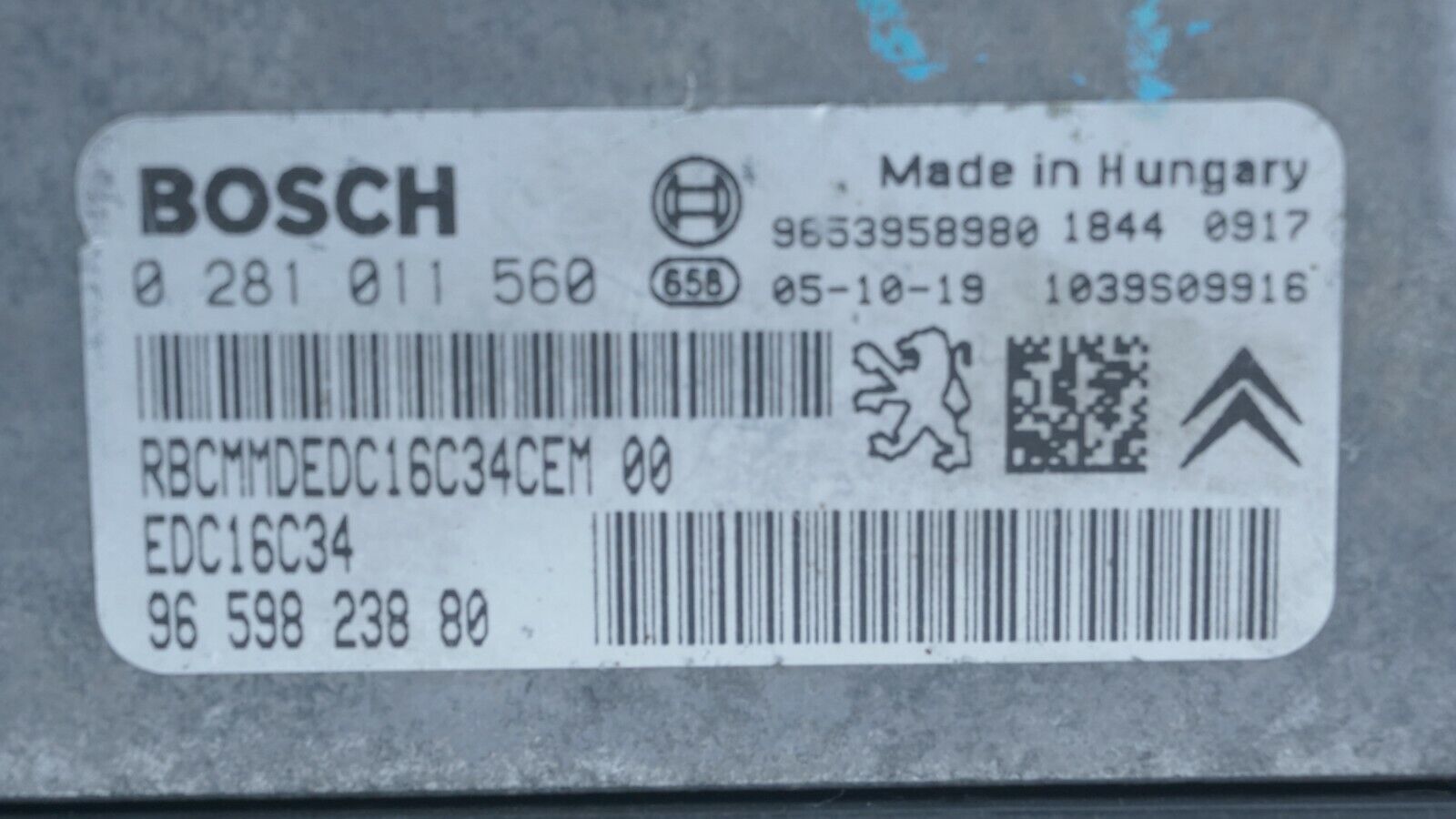 ECU 0281011560 9659823880 0 281 011 560 96 598 238 80 9653958980 EDC16C34 - Imagen 3