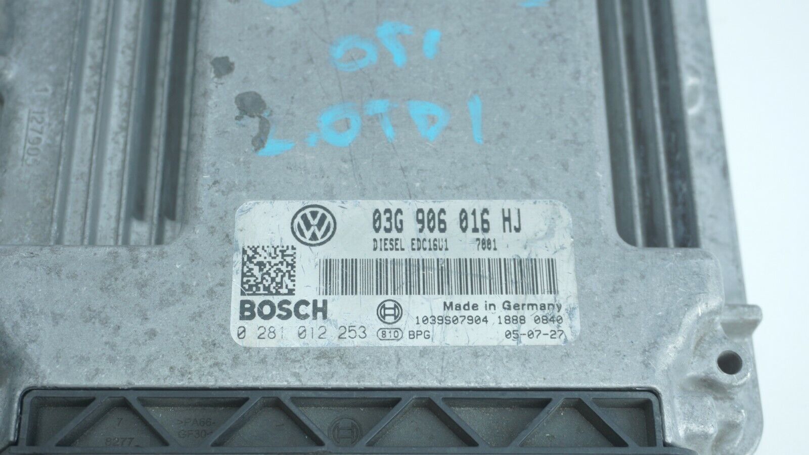 CENTRALITA ECU VW 03G906016HJ 0281012253 EDC16U1 03G 906 016 HJ 0 281 012 253 - Imagen 3