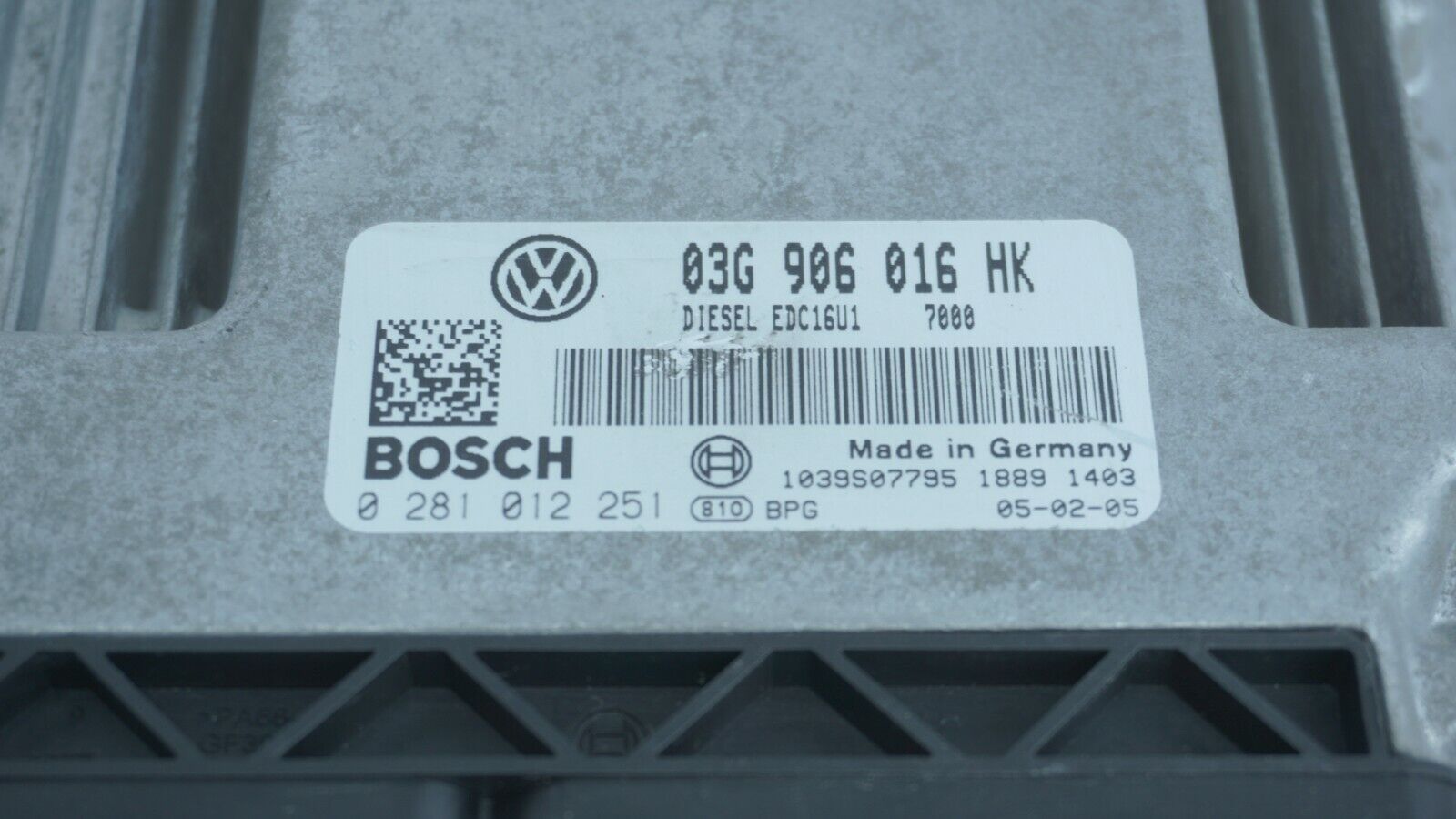CENTRALITA ECU VW 03G906016HK 0281012251 EDC16U1 03G 906 016 HK 0 281 012 251 - Imagen 3