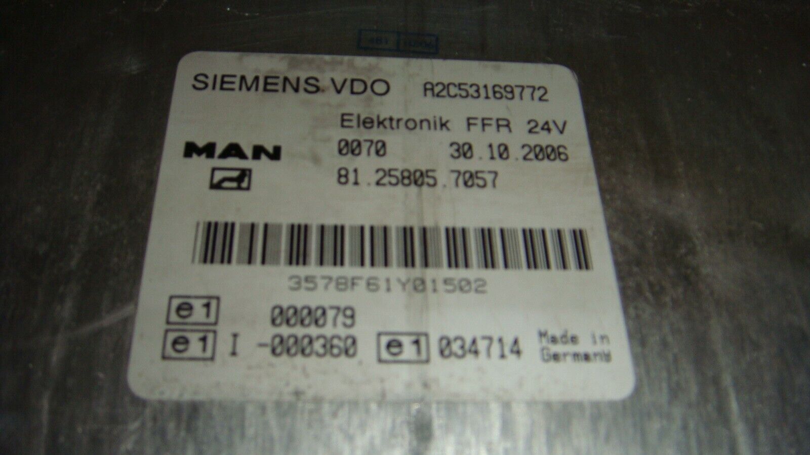CENTRALITA ECU FFR SIEMENS VDO MAN A2C53169772 81258057057 81 25805 7057 - Imagen 3