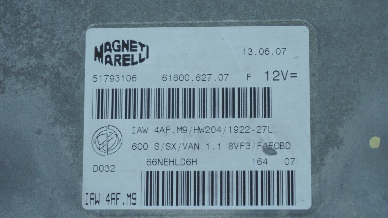 CENTRALITA ECU MOTOR FIAT 51793106 6160062707 61600 627 07 IAW4AFM9 IAW 4AF M9 - Imagen 3