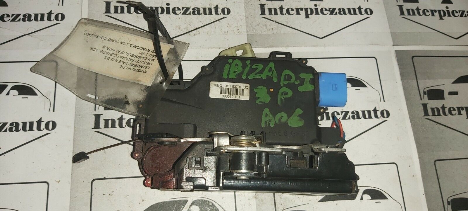 CERRADURA PUERTA DELANTERA IZQUIERDA SEAT 6L IBIZA CORDOBA 3B1837016BQ - Imagen 3
