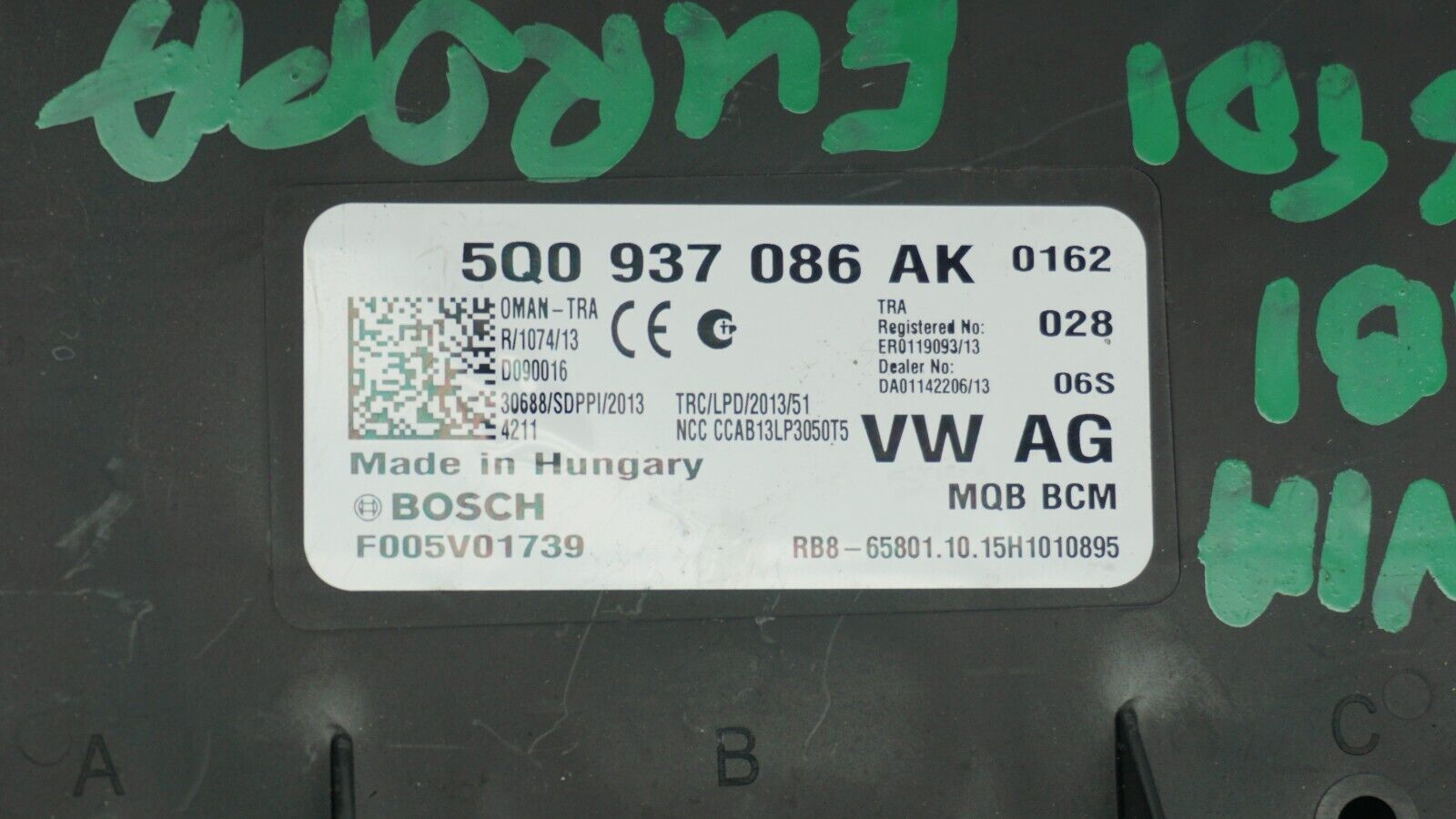 MÓDULO DE CONTROL DE CARROCERÍA 5Q0937086AK VOLKSWAGEN AUDI A3 5Q0 937 086 AK - Imagen 3