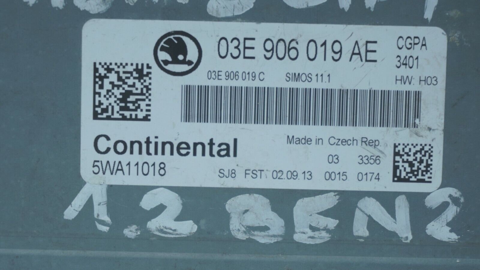 CENTRALITA ECU MOTOR VW SKODA 03E906019AE 03E 906 019 AE 03E906019C 5WA11018 - Imagen 3